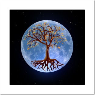 Tree of Life and Full Moon Posters and Art